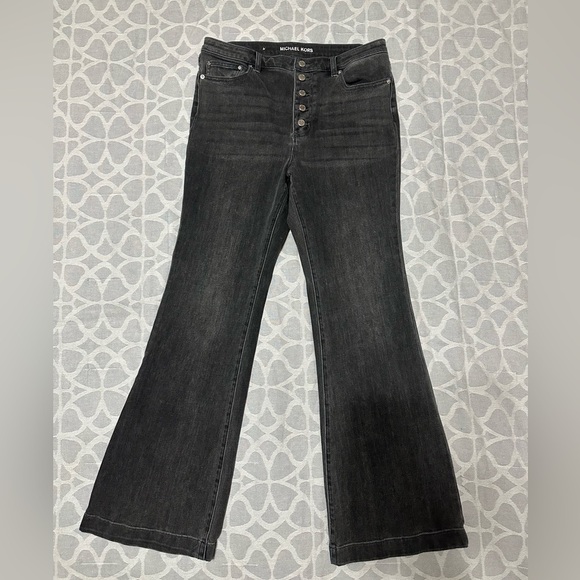 Michael Kors Denim - MICHAEL Kors Selma Button-Front Stretch-Denim Flares Size 12